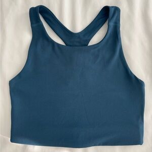 Girlfriend Collective teal blue float sports bra